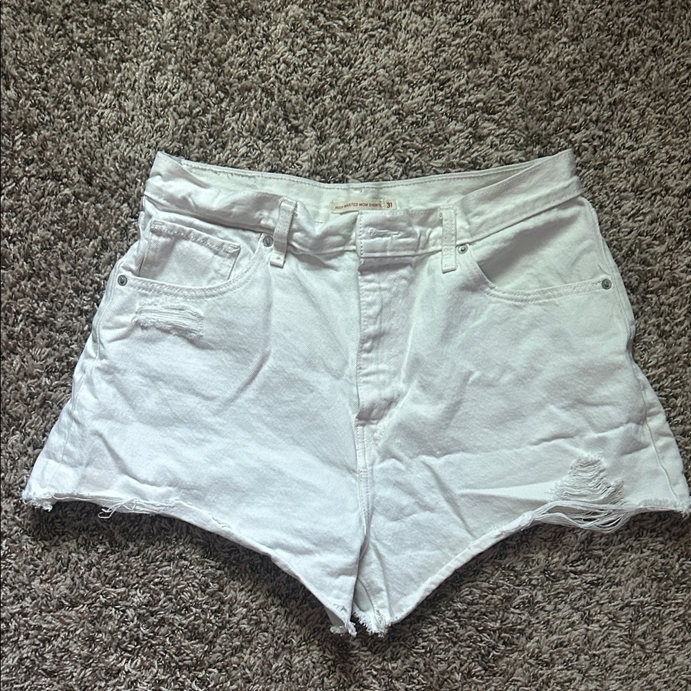 White Denim Women Shorts